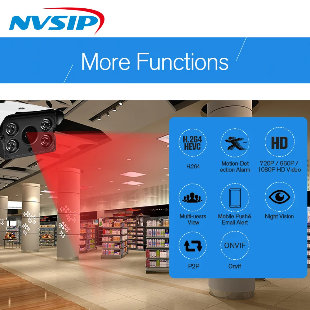 IP-камера наружная Водонепроницаемая 1920X1080 2 МП POE 4 инфракрассветодиодный ночное