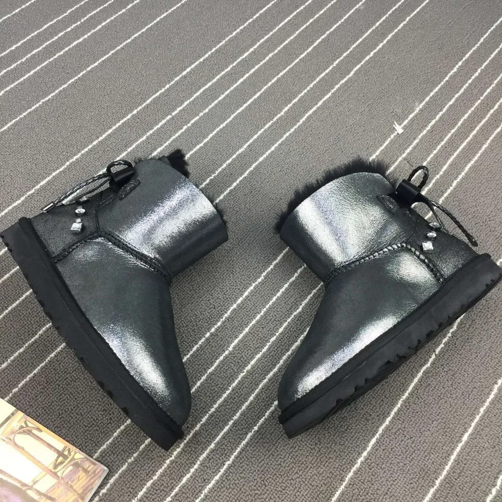 Кристаллы женщины снегоступы кашемир теплую обувь чтобы помочь низким боути