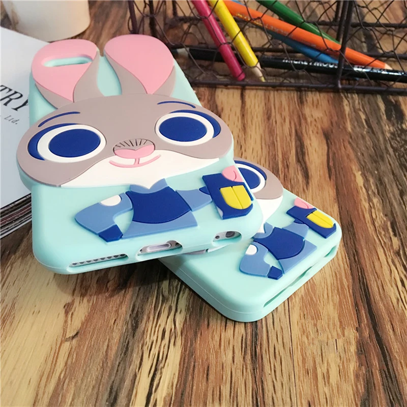 3D мультфильм милый Джуди кролик заяц телефон чехол для Apple iPhone 6 6S 7 8 плюс 5 5S SE