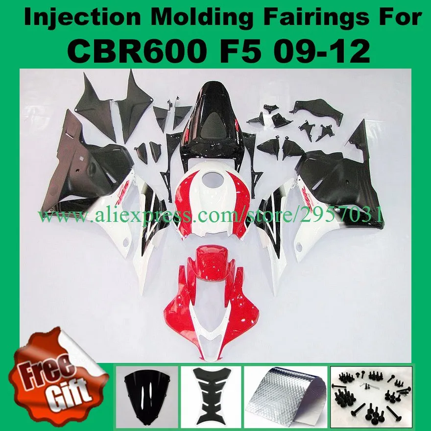 

Free screws+gifts Injection ABS Motorcycle Fairing Kit For Honda CBR600RR F5 2009 2010 2011 2012 12 Red White I325