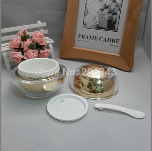 50 г золотая акриловая бутылка для крема в форме яблока/шара косметический