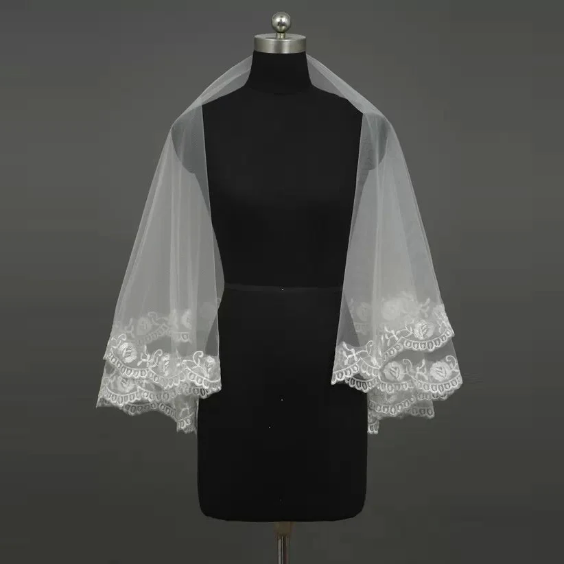 Фата свадебная Однослойная с кружевной аппликацией 1 5 м * 80 см | Свадьбы и