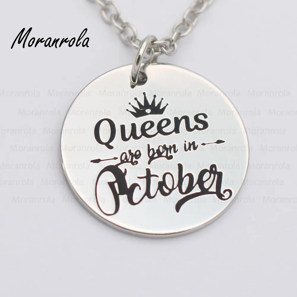 Новое поступление &quotQueens Are Born In October&quot ожерелье и брелок очарование девчачьи