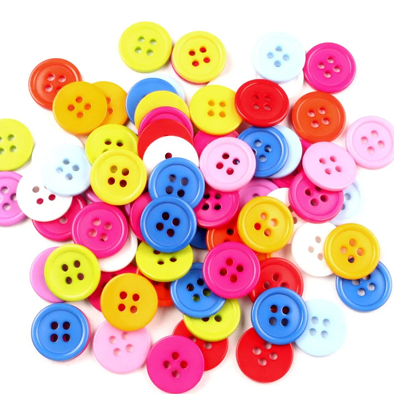 15mm-200Pcs 6-20 мм круглые полимерные пуговицы для шитья одежды для скрапбукинга, рукоделия, бутон для рукоделия, аксессуары для рукоделия - Цвет: 15mm-200Pcs