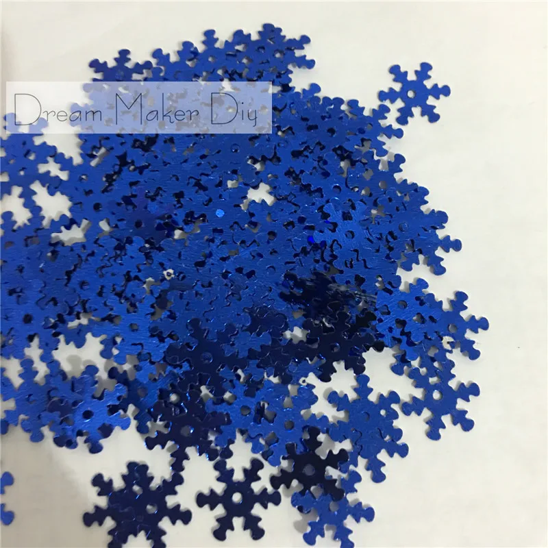 1000 шт. 13 мм рождественские снежинки ярко-синего цвета блестки россыпью пайетки