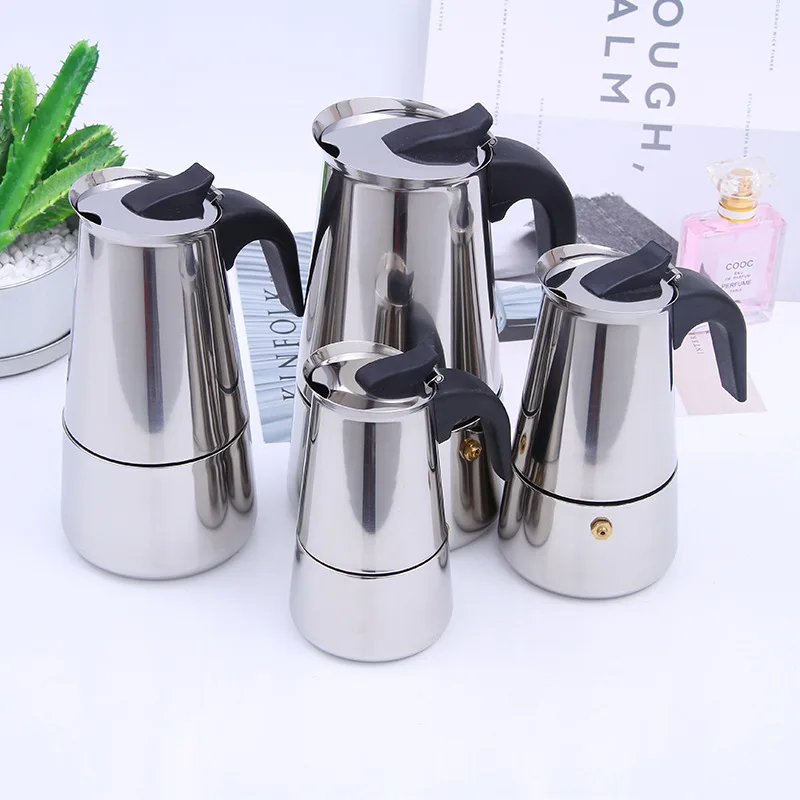 Горячая Распродажа, 450 мл/600 мл, эспрессо, Moka Pot, 304 нержавеющая сталь, латте, Перколятор, офисные, семейные, вечерние, восьмиугольный, кофейник