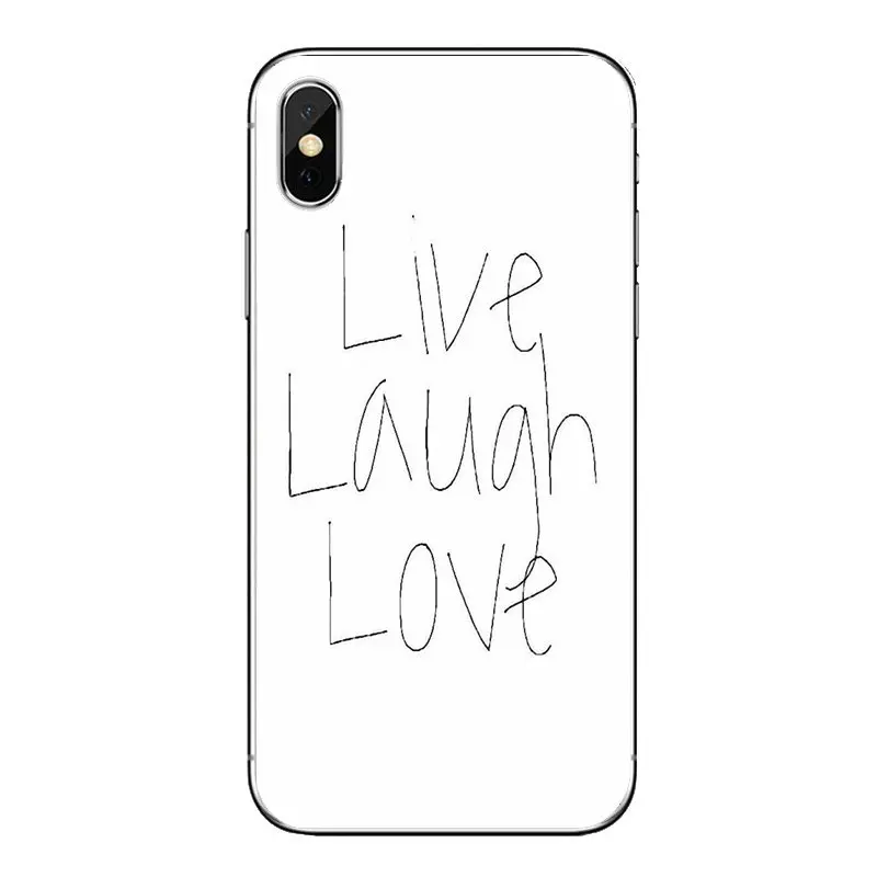 Любовь. Смеяться. Live Life с принтом цитатой для iPod Touch iPhone 4 4S 5 5S 5C SE 6 6S 7 8 X XR XS Plus MAX