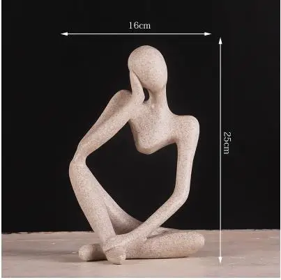 

Creative Resin Figurine Characters Thinking People Craft Abstract Thinker Sculpture Ornaments Sandstone Statues Home Decoration