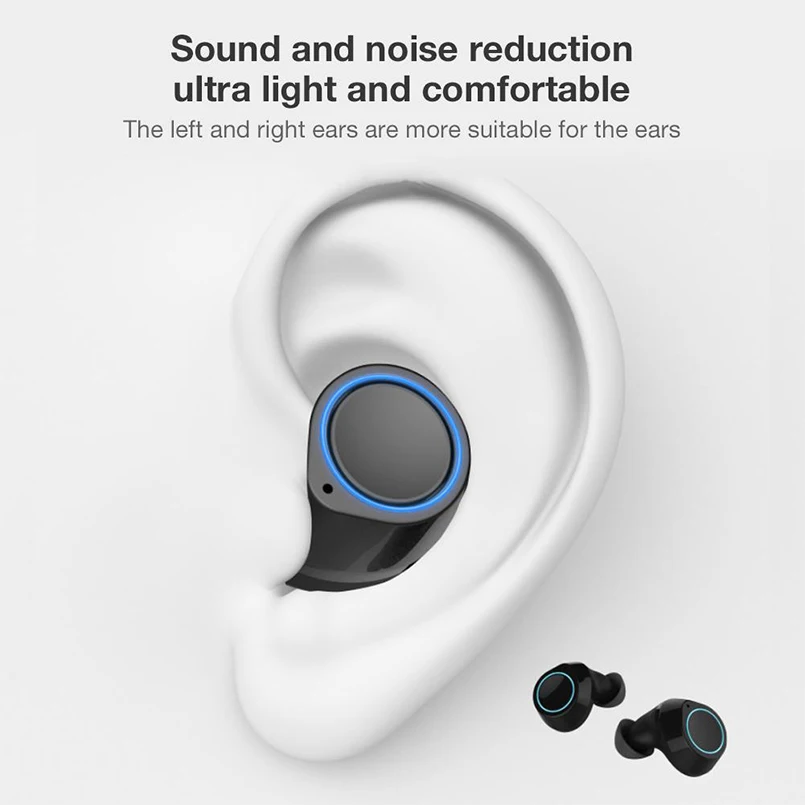 Наушники OKEPOO Bluetooth 5,0, 3D стерео беспроводные наушники с микрофоном, сенсорное управление, портативная зарядка 400 мАч