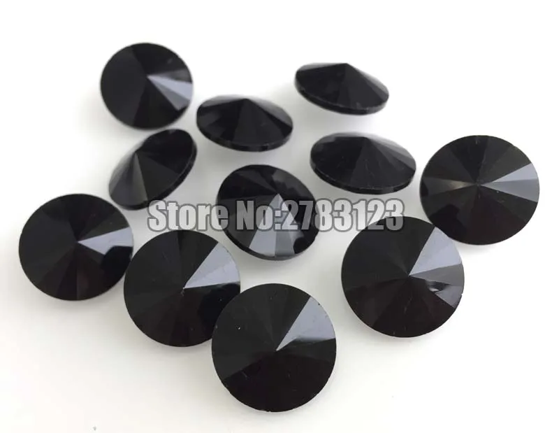 Бесплатная доставка круглые стеклянные черные стразы с задней крышкой 6 мм 8 10 12 14