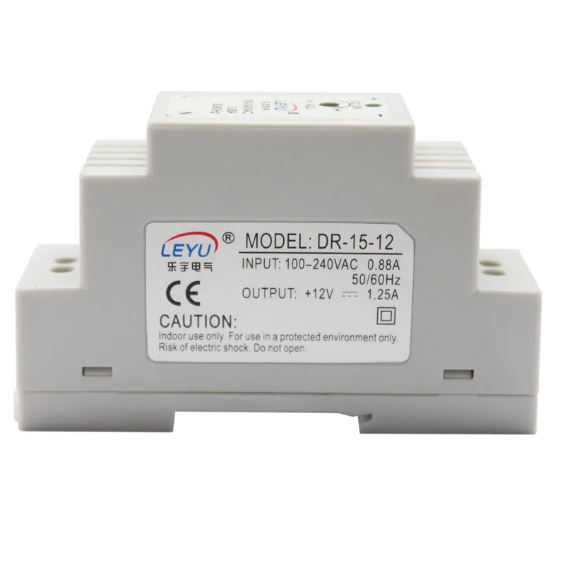 Простота установки DR-15 серии питания с одним выходом 5V 12V 24V din-рейку импульсный источник питания светодиодного табло