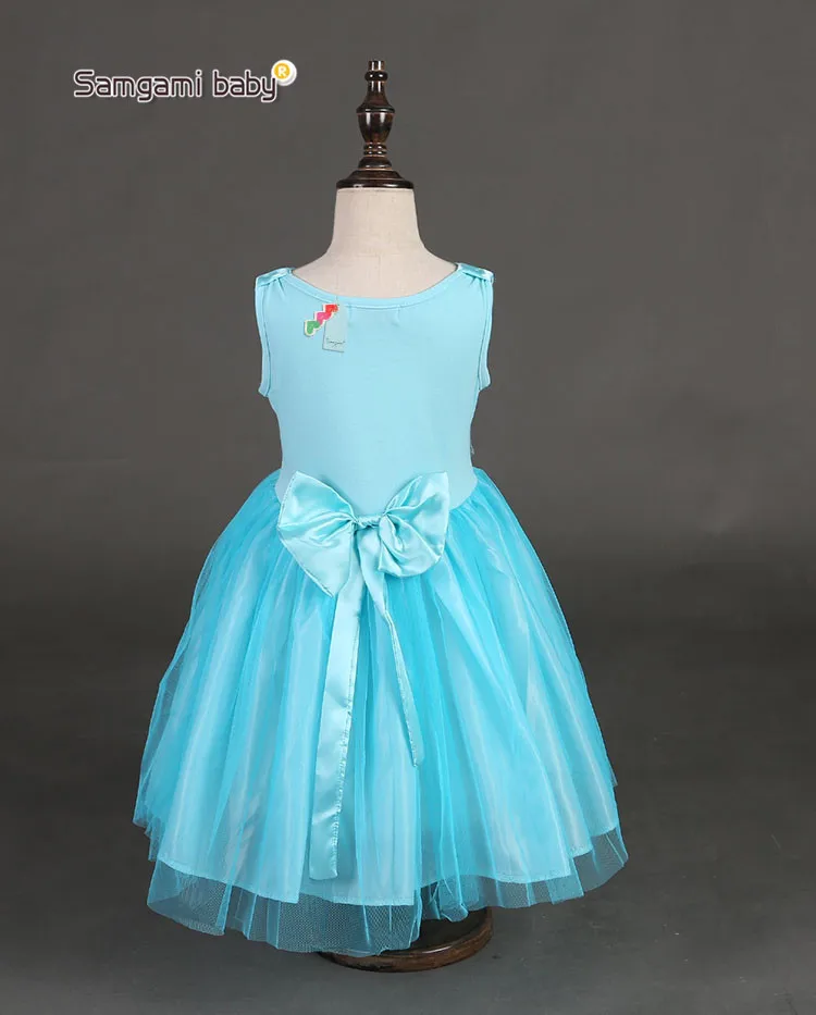 SAMGAMI BABY Girl Summer Princess Lace Dress Anna Elsa Snow Queen Halloween Party Role-play Costume SkyBlue 3~7 Year Old | Детская
