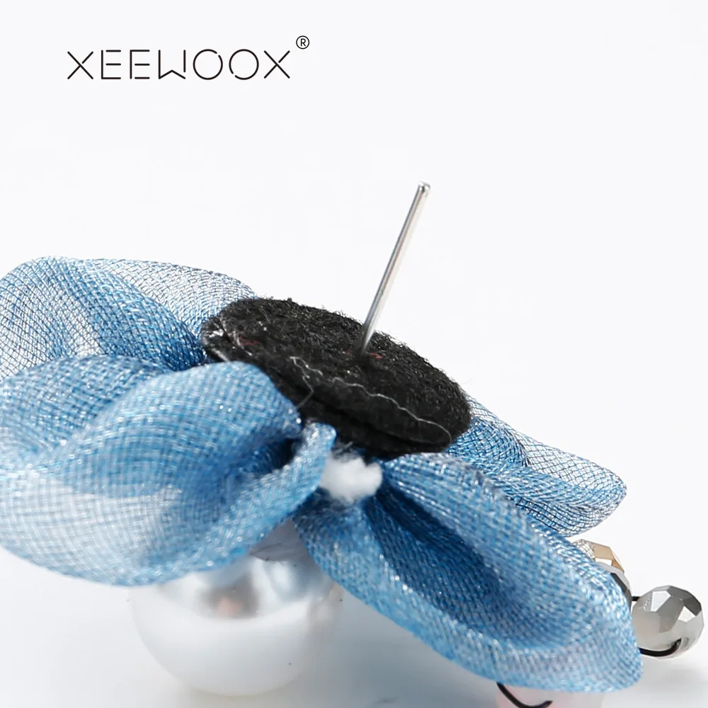 XEEWOOX новые праздничные ювелирные изделия массивные большие кружевные цветочные серьги для женщин модные аксессуары жемчужный подарок