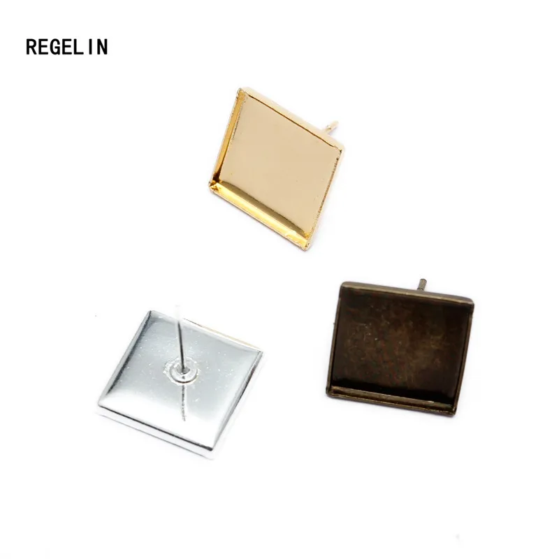 REGELIN Fashion 20 шт./лот серебряные/Золотые/антикварные бронзовые серьги гвоздики с