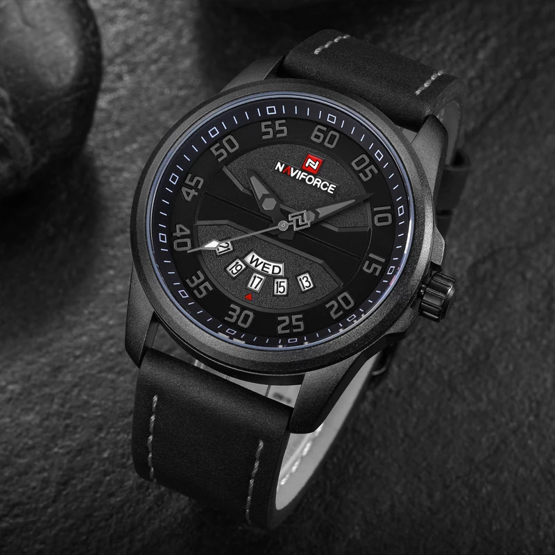 NAVIFORCE Top Brand Luxury Military Quartz Watch Men Casual Waterproof Leather Sport Wristwatch Mens Watches Relogio Masculino | Наручные
