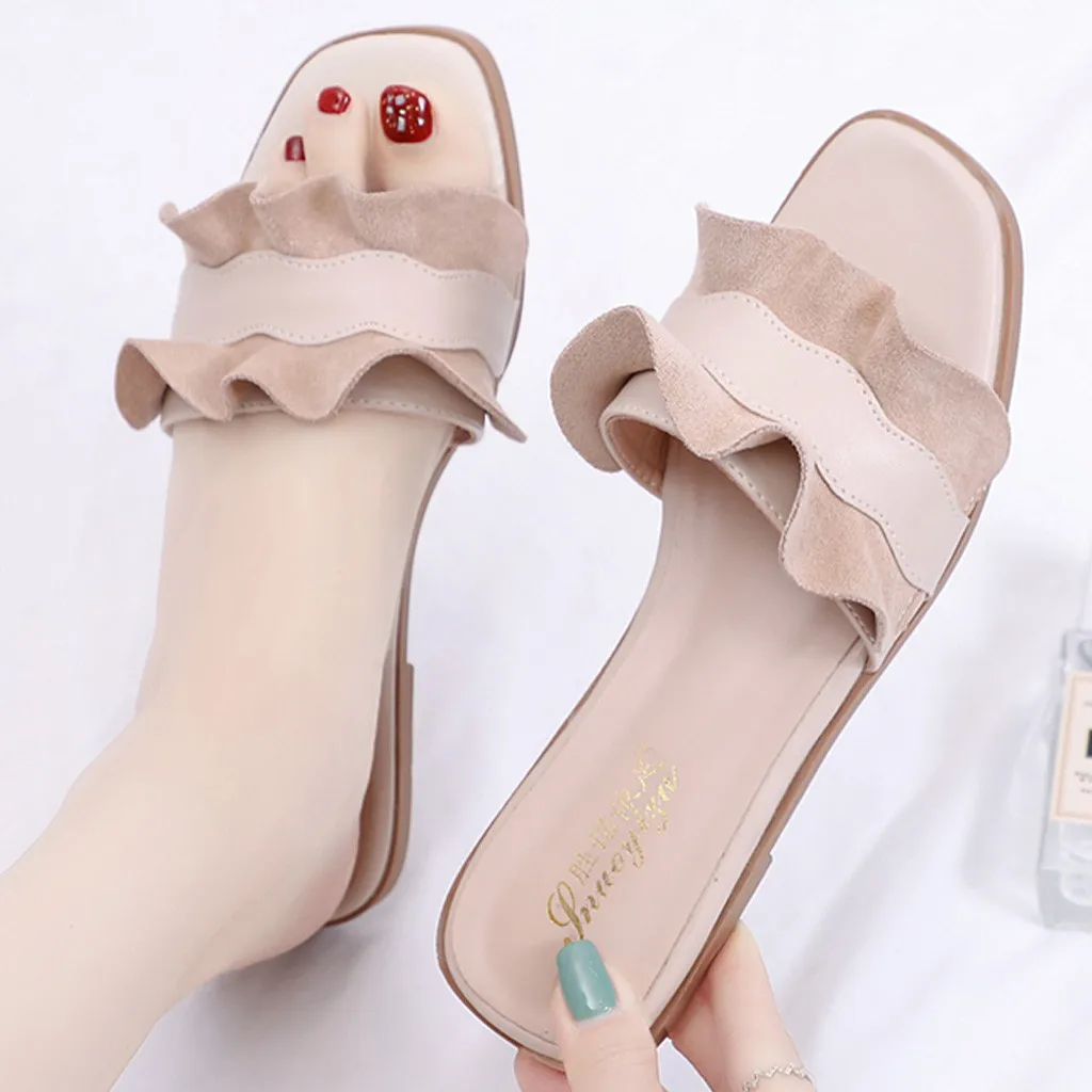 Модная женская летняя повседневная Красивая пляжная обувь на плоской