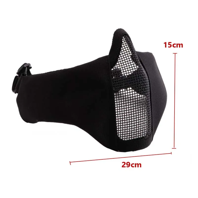 TAK YIYING Airsoft Masks Adjustable Half Metal Steel wire Mesh Face Mask with Tactical Goggles |