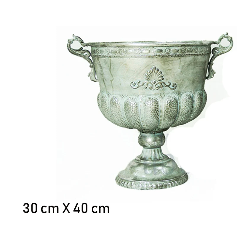 Silber 40cm Классическая бокал, ваза для цветов, золотой, серебряный цветочный горшок для дома, ваза для отеля, аксессуары для домашнего декора, металлические вазы, свадебная Настольная Ваза - Цвет: Silber 40cm