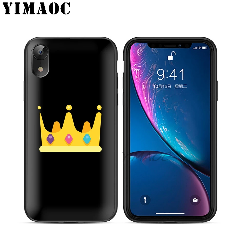 YIMAOC ТВ-шоу Crown Мягкий ТПУ Черный силиконовый чехол для iPhone X или 10 8 7 6 6S Plus 5 5S SE Xr Xs Max