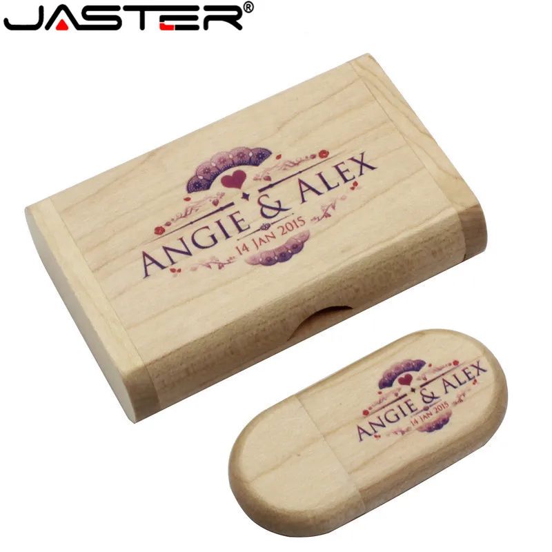 Оптовая продажа высококачественный деревянный логотип JASTER флэш накопитель USB 4
