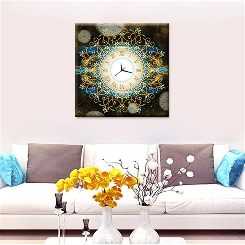 

Diamond Embroidery Mosaic Painting Cross Stitch Special Shaped Alien Colorful Creative Wall Clock DIY 5D/3D Sale Decoration Gift