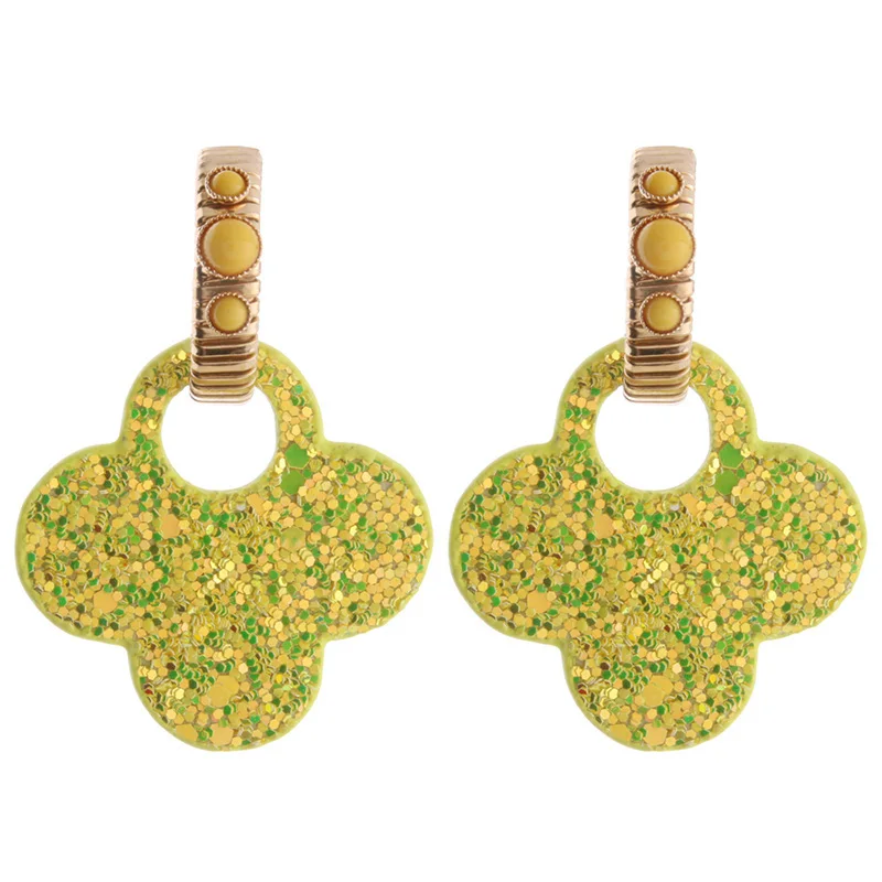 Swjyy Flash Clover Dorp Серьги из кожи большие серьги кольцо для женщин медная серьга