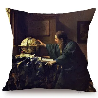 Всемирно известная картина маслом Johannes Vermeer девушка с жемчужной серьгой доярка картина маслом диван наволочка чехол для подушки