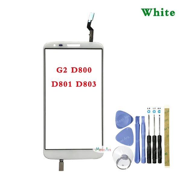 Замена высокого качества 5," для LG G2 D802 D805 и G2 D800 D801 D803 сенсорный экран дигитайзер Датчик внешняя стеклянная панель объектива - Цвет: D800 D803 White Tool