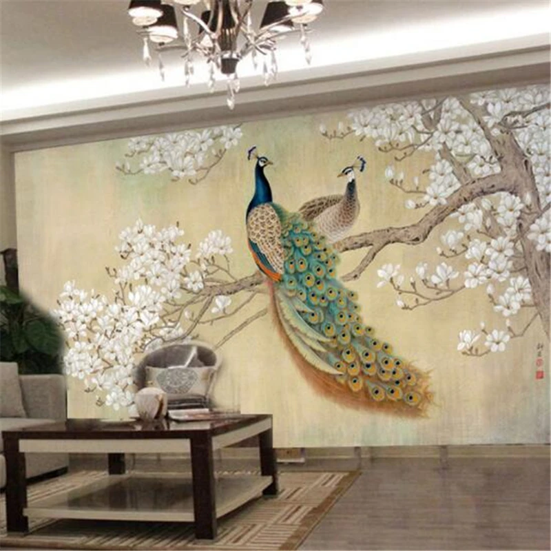 Обои для фото современная живопись китайская гостиная спальня ТВ фон птица