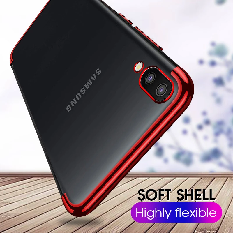 Покрытие корпуса мягкий прозрачный чехол из материала tpu для samsung A10 A30 A50 9D Стекло электро-покрытие чехол для Galaxy M10 M20 M30 закаленное Стекло