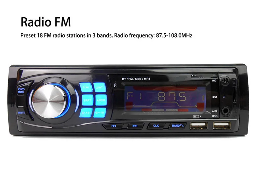1DIN BT автомобильный стерео радио аудио авто MP3 плеер Bluetooth Handsfree In-dash двойной USB+ DAB радио приемник сигнала антенна