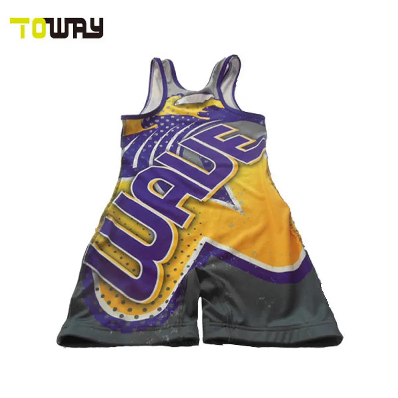 Мужские Большие размеры пользовательские сублимированный Борьба Синглетный |