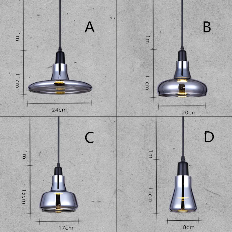 Светодиодные современные подвесные светильники со стеклянным абажуром