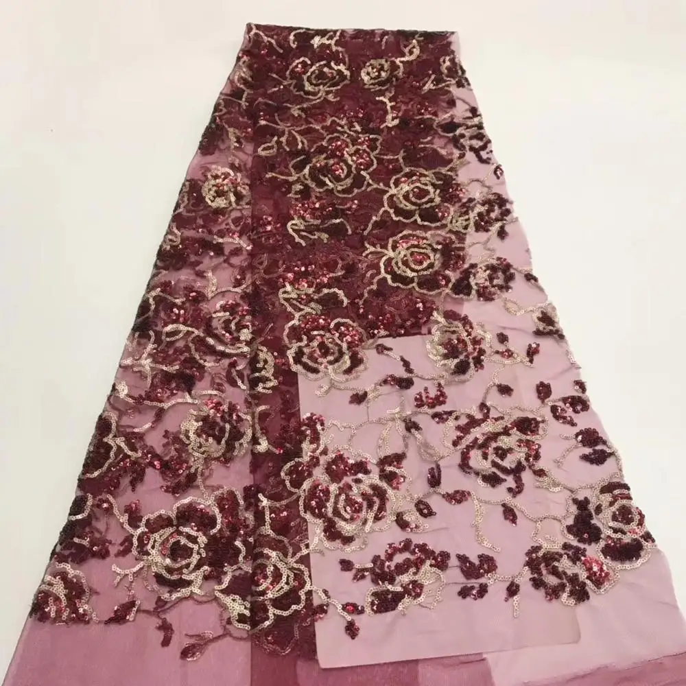 

Cassiel High Quality Sequence Lace Fabric Fashion Lace Fabric 2019 African Lace Fabrics with Sequins for Party Dress