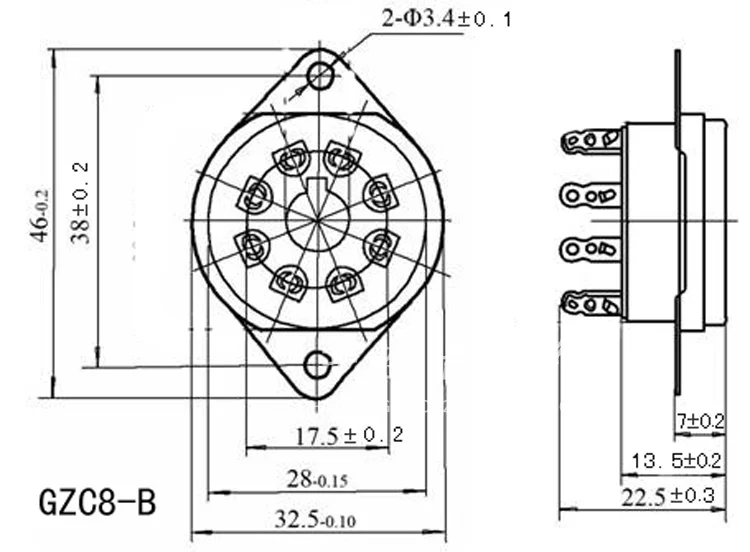 PAPRI трубчатый разъем для KT88 EL34 274B 6V6 K8A керамический позолоченный 8 контактный