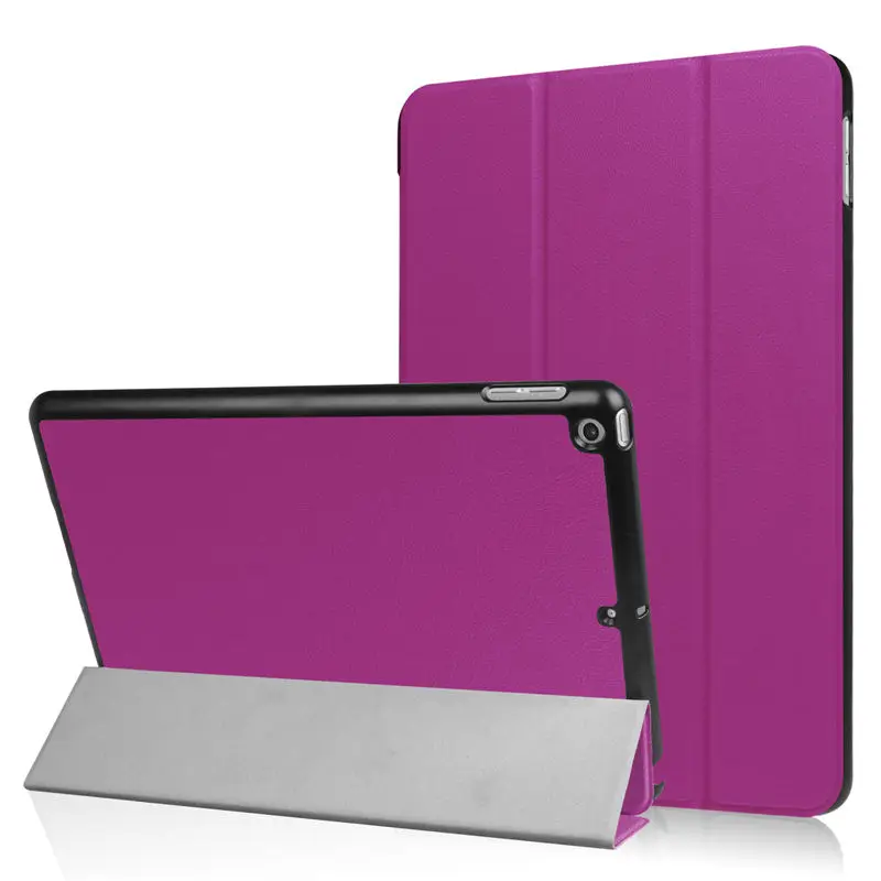 purple Планшет ультра тонкий 3 раза флип чехол для iPad 9,7 Магнетическое умное покрытие чехол для iPad 9,7 A1822 A1893 A1954+ Защитная пленка на экран+ подставка для ручек - Цвет: purple