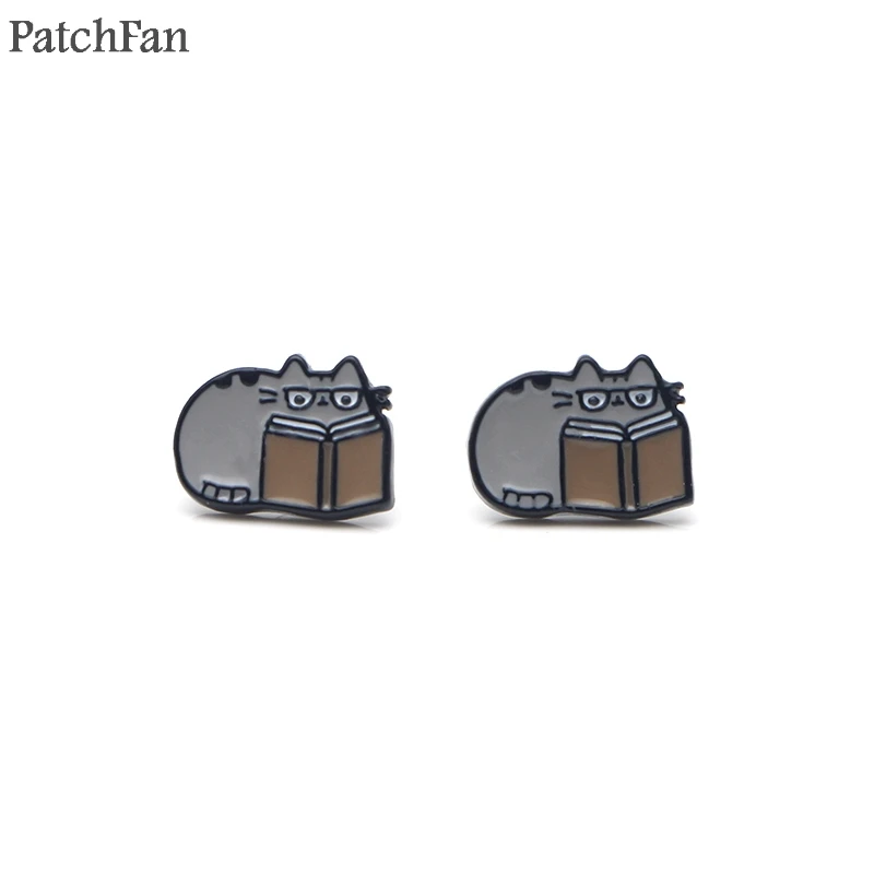 Patchfan с мультяшным котом Шарм Мультяшные сережки эмаль очаровательные милые