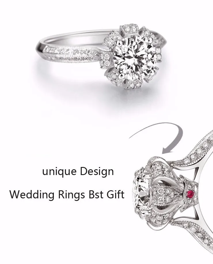 Choucong Настоящее твердое серебряное кольцо инкрустация натуральное подарок