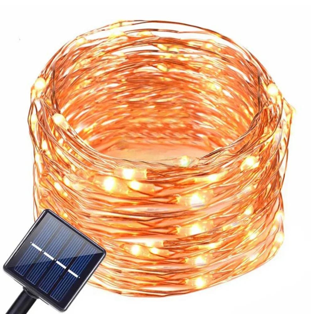 LED Solar Lights String 100/200 Leds Outdoor Waterproof Copper Wire For Decoration | Освещение