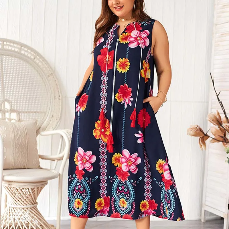 Maxi Floral Dress Women Big Size 2019 Summer Elegant Party Ladies Fat Plus Beach Long Print Dresses Womens4XL | Женская одежда