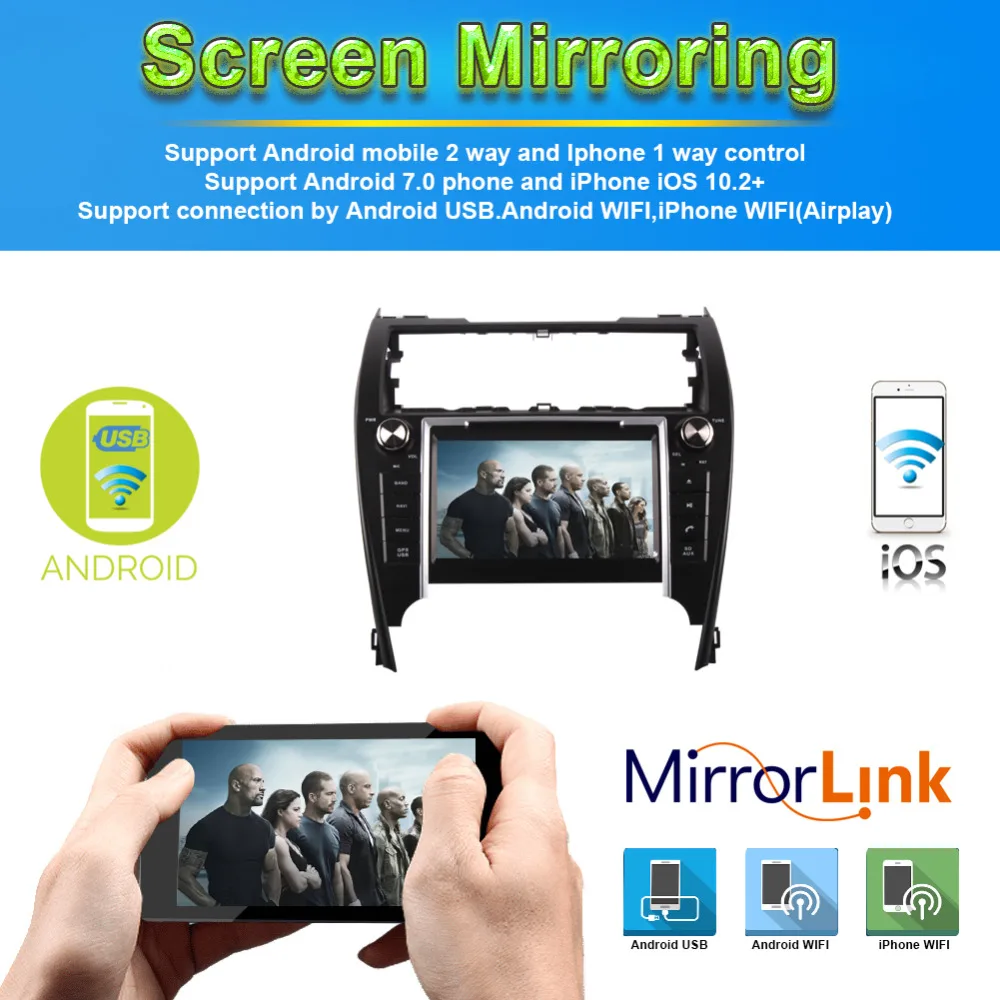 Android 8 0 Octa Core 4GB RAM ''LCD автомобильный DVD мультимедийный плеер радио для Toyota Camry