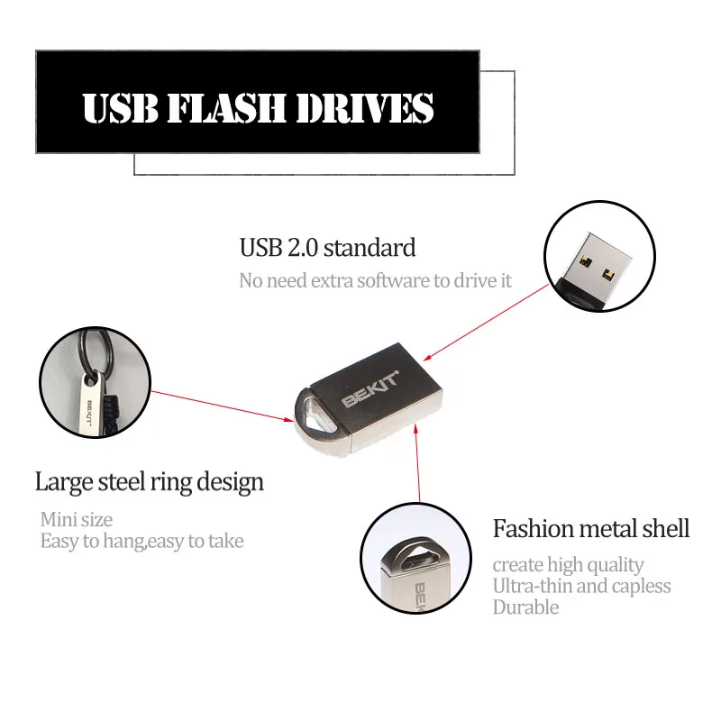 Bekit USB мини флеш накопитель 8 ГБ/16 ГБ/32 ГБ/64 ГБ/4 ГБ|USB флэш-накопители| |
