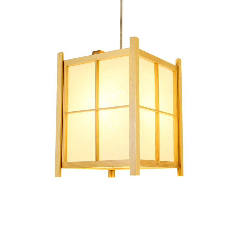 

Led solid wood chandelier, simple wooden color, tatami restaurant, sheepskin lamp special price.