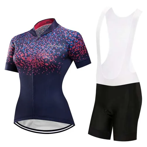 jersey and pants 2 Велосипедная майка с нагрудником, шорты для женщин, спортивная одежда для горного велосипеда, комплект одежды, одежда для горного велосипеда, женское платье - Цвет: jersey and pants 2