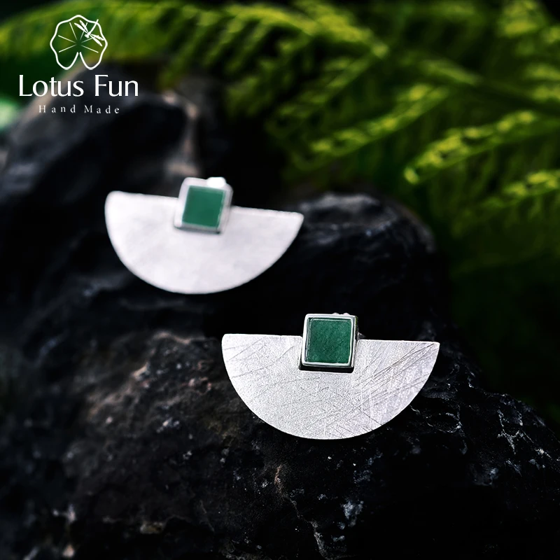 Lotus Fun реальные 925 серебро Натуральный камень ручной работы Ювелирные украшения
