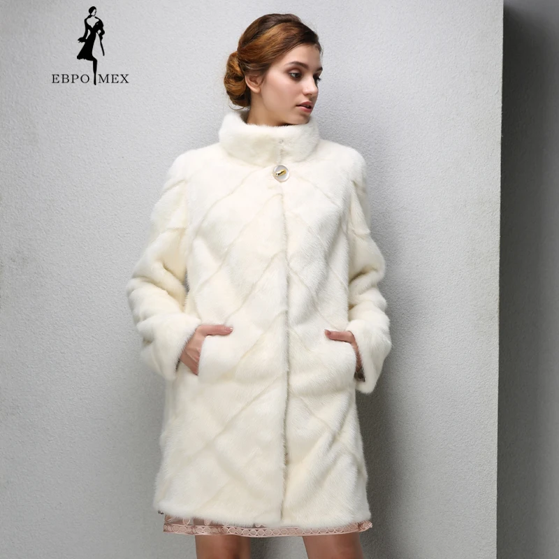 Мода 2017 г. Для женщин норки пальто короткая кожаная с мехом Черные Тонкий