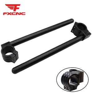 Black Motorcycle CNC Clip-ons Clip Ons Handlebar Handle Bar Fork Tube Cafe Racer 31 33 35 36 37 38 39 41MM 43mm - 55mm Aluminum