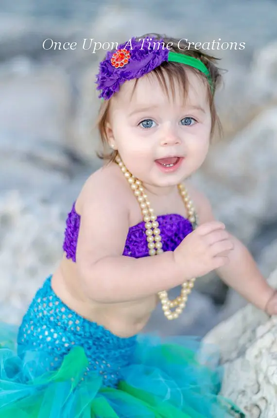 Пляжная юбка-пачка в стиле Русалочки комплект для маленьких девочек