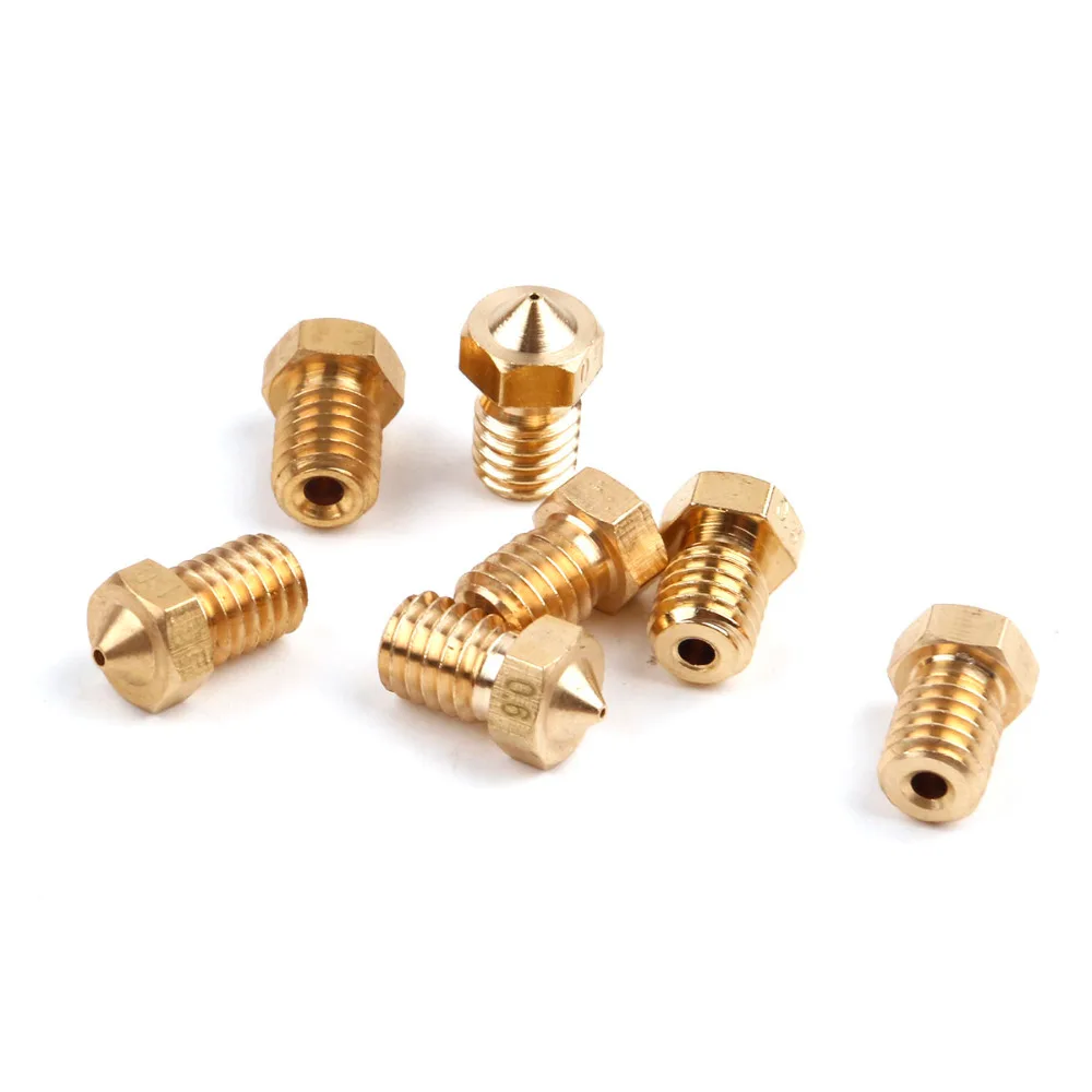 Детали для принтера V5 V6 сопло 0 3 4 5 6 8 1 мм медная нить 75 Резьба M6 латунь 3D шт. -