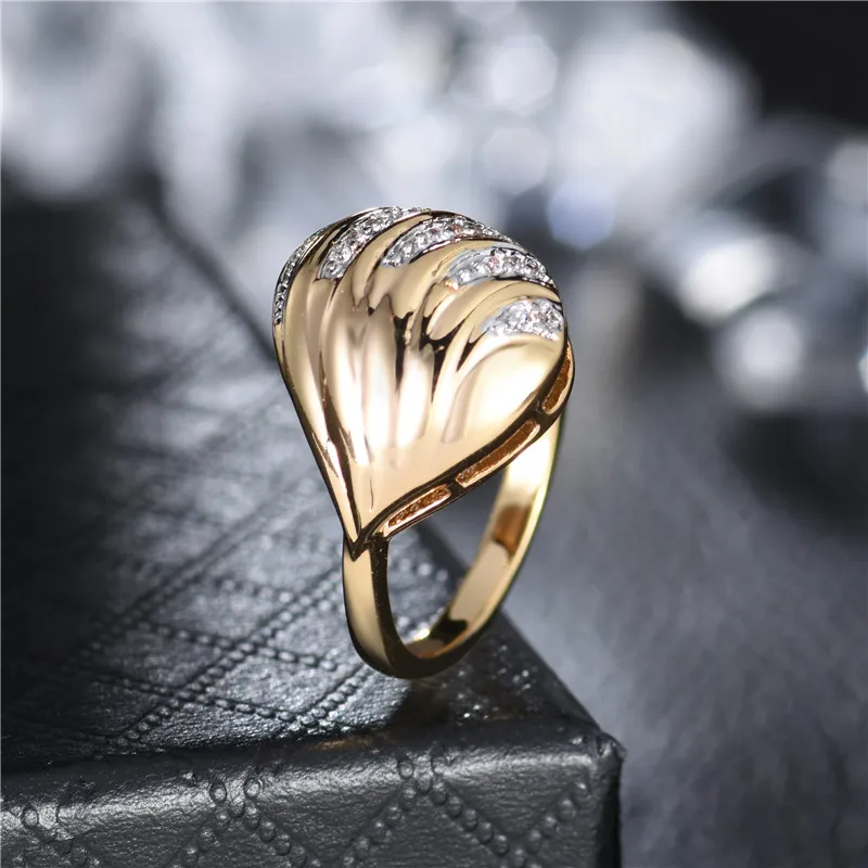 BUDONG Unique Design Cubic Zircon Pave Setting Finger Ring Engagement Wedding Party Women Fashion New Rings Jewelry XUR626 | Украшения и